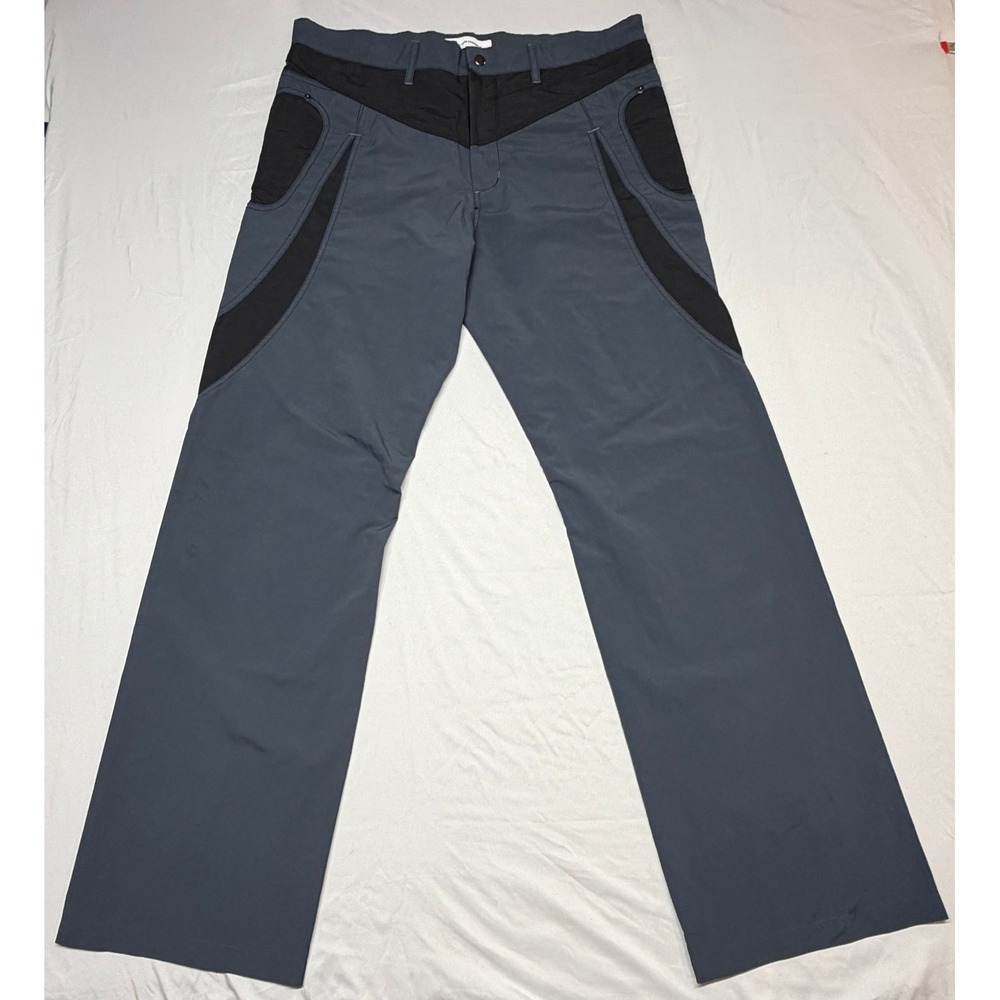 Kiko Kostadinov Tulcea Wool Trousers SS20 Wide Leg Size L Blue